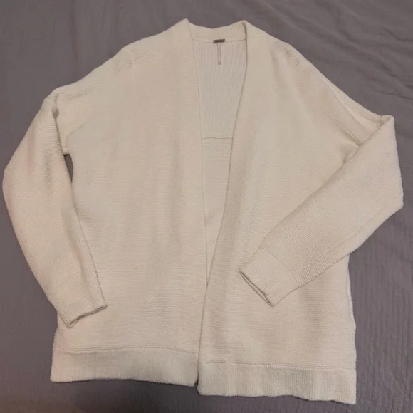 Free People Cream Open-Front Cardigan - Picture 1 of 2